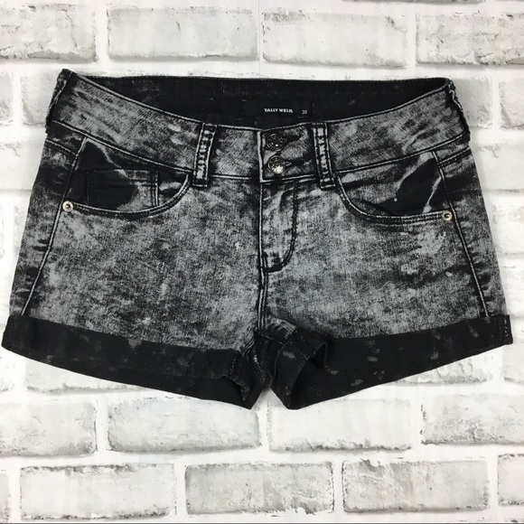 Tally Weijl Pants - Tally Weijl Black Acid Wash Shorts Tally Weijl Pants - Tally Weijl Black Acid Wash Shorts